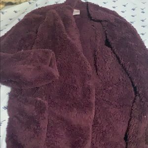 Purple cozy purple throw over